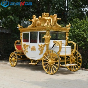 Fabricant de calèches royales classiques européennes / calèches royales à chevaux blancs, chariot à quatre roues de luxe pour mariage, chariot à chevaux à vendre - Product Image 4