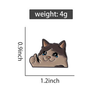 Duim Omhoog Huilen Kat Email Pin Kawaii Humoristische Dieren Broche Revers Rugzak Badge Grappige Sieraden Geschenken Voor Kattenliefhebbers Vrienden - Product Image 6