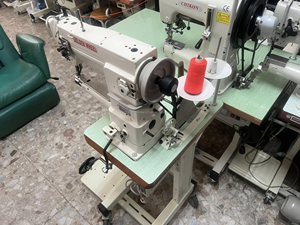Machine à coudre industrielle d'occasion Golden Wheel CS-8713 à une aiguille, alimentation unisson, à cylindre, pour cuir et sacs, à vendre - Product Image 4