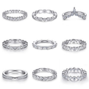 Anillo de Joyería Fina SKA, Anillo de Eternidad Completo de Plata de Ley 925 con Circonita Cúbica de Alta Calidad - Product Image 1