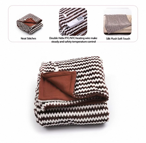 <span class=keywords><strong>Couverture</strong></span> <span class=keywords><strong>chauffante</strong></span> électrique ultra douce lavable personnalisée avec 10 niveaux de chauffage pour un usage domestique en hiver - Product Image 2