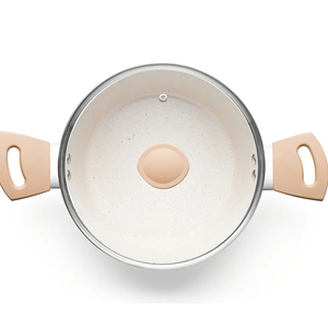 High Quality Ceramic Coated <b>Pot</b> Pan Silicone Glass Lids Soft Touch Handle Non Stick 5 Piece Forged Aluminium Cookware <b>Set</b> - Product Image 3