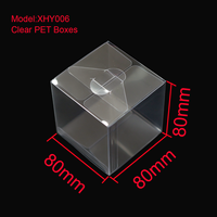 Boîte carrée transparente en PET 8*8*8cm, réutilisable, pour aliments, bijoux, mini figurines, emballage cadeau