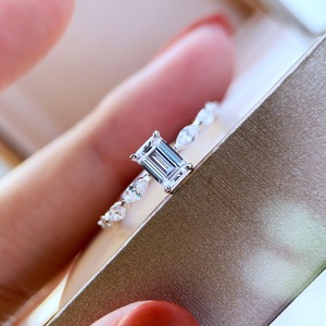 Modèles <span class=keywords><strong>Netflix</strong></span> S925 argent sterling carré diamant forme oeil de cheval simulation bague en diamant mode féminine cent avec quotidien - Product Image 2