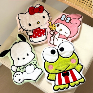 Serviette de toilette en microfibre pour enfants, en velours corail, broderie d'animaux de dessin animé, épaisse, absorbante, suspendable - Product Image 1