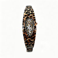 Montre bracelet Y2K à imprimé léopard pour hommes et femmes, cadran ovale en forme de larme, montre-bracelet à quartz, mode vintage, montre-bracelet pour femmes