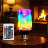 Ampoule LED RGBW Effet Flamme E26 – Lumière d'Ambiance Colorée pour Noël et Bars, Simulation de Feu Décorative