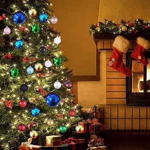 Ensemble de boules en plastique de décoration d'arbre de Noël multicolore de 6cm pour la décoration de la maison En stock - Product Image 4