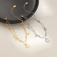 Chevillère Bowei 2025 Nouvelle Collection Étoile Lune Pendentif Gland Zircon Incrusté Rétroéclatant Style Niche