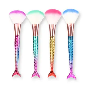 M019 Best Selling Mermaid Cosmetic Brush Fish Tail Makeup Brushes for Brochas De Maquillaje