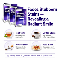 Bandes blanchissantes pour les dents, kit blanchissant violet, 21 traitements, bandes blanchissantes douces et sûres pour l'émail, soins dentaires pour usage domestique