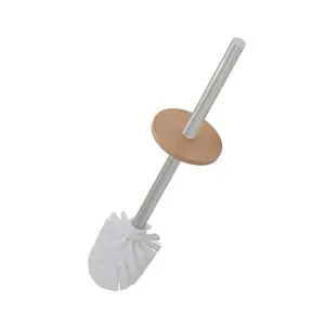 Eco Friendly Natural Wood Sheet Metal Handle Sanitary Set Toilet Brush With Toilet Brush Holder Head At Wholesale Price