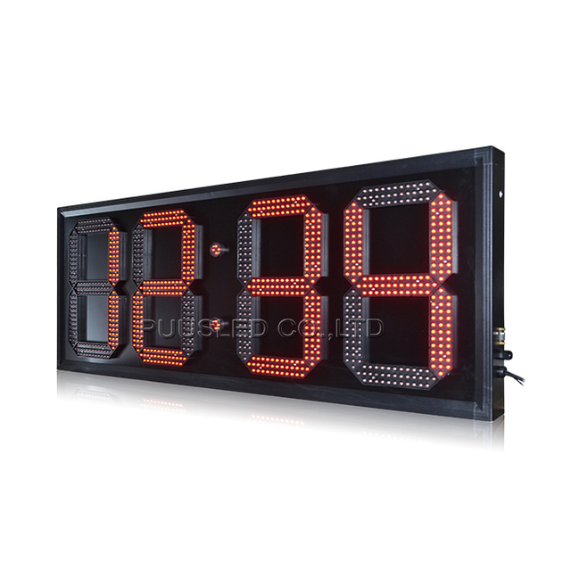 Large 15 Inch Waterproof Outdoor LED Digital Wall Clock Timer 7 Segment LED Clock Display Digital Signage and Displays