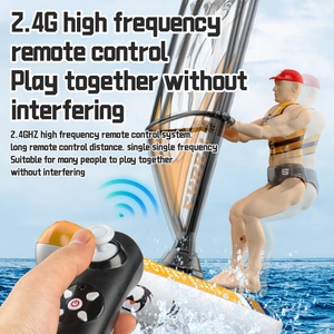 DWI Dowellin - <span class=keywords><strong>Barco</strong></span> de <span class=keywords><strong>Vela</strong></span> a Control Remoto de 2.4 GHz con Luces LED para Niños, Piscinas y Uso en Interiores/Exteriores, Control de 4 Canales, Baterías Incluidas - Product Image 3