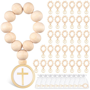 Polished Wooden Rosary <strong>Cards</strong> and Pine Box Favors Laser Art Style <strong>Baptism</strong> First Communion Baby Shower Gifts for Girls and Boys - Product Image 1