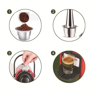Capsules de café réutilisables en acier inoxydable de haute qualité avec support de filtre à café pour machine à expresso <span class=keywords><strong>Barista</strong></span> - Product Image 4