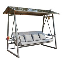 Fauteuil suspendu balançoire en métal d'extérieur, chaise à bascule imperméable, hamac trois places, panier suspendu pour l'extérieur