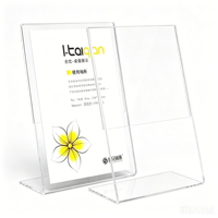 Présentoirs de table en acrylique en forme de L de 3 mm d'épaisseur, format A5, pour menus personnalisables, cartes de table, présentoirs transparents de bureau