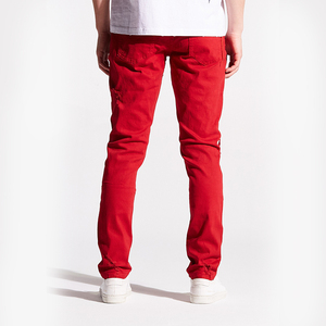 DiZNEW Moda Custom <span class=keywords><strong>Jeans</strong></span> Rasgados Homens Hiphop Reta Solta Calça <span class=keywords><strong>Jeans</strong></span> Slim Fit Homens Costurado Vermelho Rebites Homem <span class=keywords><strong>Jeans</strong></span> Skinny - Product Image 3