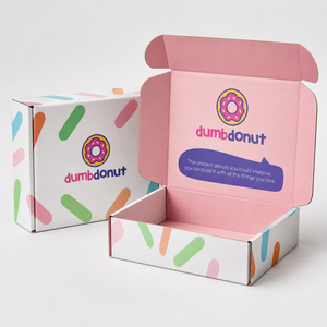 Cajas de Cartón Corrugado para Envíos de Donuts, Impresas a Todo Color, de Grado Alimenticio, Plegables, con Logotipo Personalizado para Donuts, Galletas y Pasteles - Product Image 1