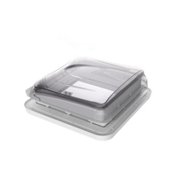 Fenêtre de toit pour caravane, camping-car, RV, avec cadre en PMMA et ABS, conforme aux normes CE et RoHS, 40x40cm, 50 degrés, type lucarne ou toit ouvrant.