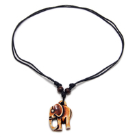 Collier FX019 de style tribal vintage en imitation os de yak, pendentif éléphant indien rétro, collier en corde, amulette de fête, cadeau pour les fêtes