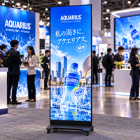 Écran publicitaire LED portable à quatre panneaux, affichage pliable haute luminosité pour la vente au détail et les expositions