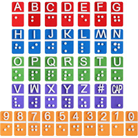 38 pièces de carreaux d'alphabet et de chiffres en braille, points en relief, outil éducatif pour les aveugles et malvoyants, aide pédagogique