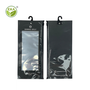 Tổng hợp móc Găng Tay Golf Tay áo bao gồm màu đen Nắp kéo quần áo túi dây kéo với cửa sổ mờ vải móc túi - Product Image 1