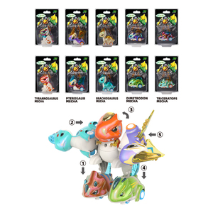 Le plus récent 5-en 1 combinaison transformable dinosaure Robot jouets Offre Spéciale moulé sous pression en alliage <span class=keywords><strong>jouet</strong></span> voitures retirer pour le cadeau de garçon - Product Image 1