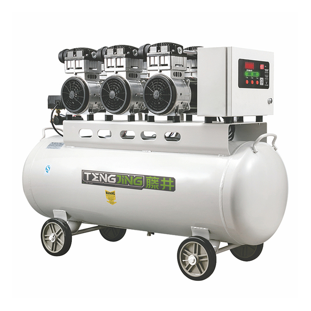 Factory Direct Sales 160L 1.5*2Kw Large Capacity Silent AC Power Source Oil-Free Air Compressor