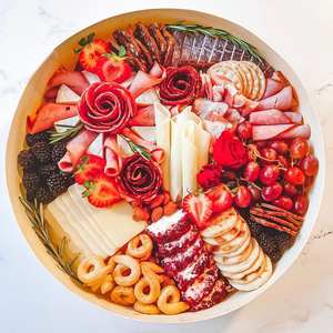 Boîte à grignoter ronde en bois à emporter, plateau à fromage <span class=keywords><strong>brie</strong></span>, fruits, viandes, avec logo personnalisé - Product Image 2