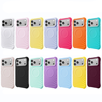 Coque de téléphone magnétique en silicone liquide à effet vague d'eau pour iPhone 17 Pro Max, étui en silicone pour iPhone 16 15 Pro Max