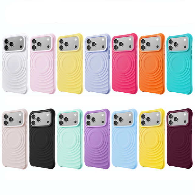 Water Ripple Liquid Silicone Wave Magnetic Phone Case for iPhone 17 Pro Max Silicona Cover Funda for iPhone 16 15 Pro Max