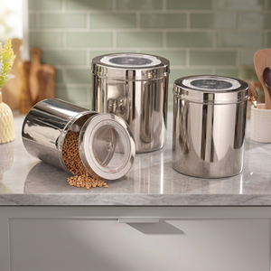 Stainless Steel Food Container Round Airtight <b>Storage</b> <b>Jar</b> Minimalist Design <b>for</b> <b>Kitchen</b> Use - Product Image 4