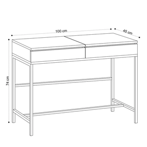 Coiffeuse simple en chêne <span class=keywords><strong>noir</strong></span> grande taille 100x45x75cm-coiffeuse avec espace de rangement miroir pliable pour chambre à coucher - Product Image 6