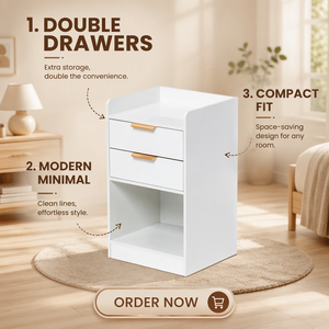 High Quality Modern <strong>Slim</strong> Wooden Nightstand LED Charging Station Panel Unique Multifunctional <strong>Bedside</strong> <strong>Table</strong> for Bedroom Home - Product Image 1