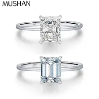 Bague en argent sterling 925 de la marque MuShan, bijoux de luxe, anneaux en moissanite VVS pour femmes, plaqué or 18 carats, bijoux fins brevetés MST