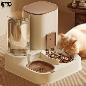 Geerduo Nettoyage facile Grande capacité 2 en 1 Distributeur automatique intelligent d'eau pour animaux de compagnie avec grenier transparent et visible