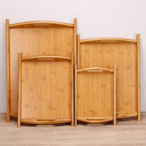 Bamboo <b>Tea</b> <b>Tray</b> Double Ear Handle Serving <b>Tray</b> For <b>Tea</b> Set Hotel Use Carbonization Finish - Product Image 2