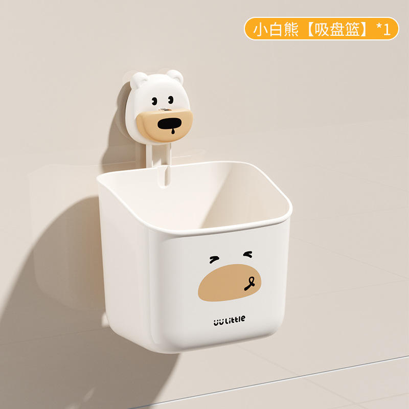 ตะกร้าแขวนลายการ์ตูนหมี [พร้อมตะขอแบบถ้วยดูด]