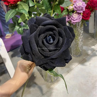 CM-TH883 Grande Tête Rose en Velours Artificielle Rouge et Rose pour la Décoration Intérieure