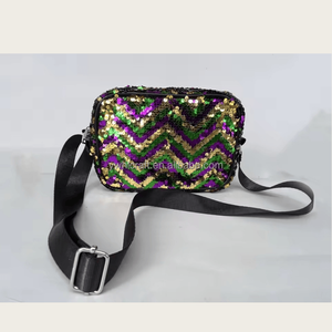 HLC Accessori per il Mardi Gras, Zaino con Coulisse <span class=keywords><strong>Nola</strong></span> Glitter, Borsa Sportiva da Esterno con Paillettes Magiche, Coulisse con Paillettes Luccicanti - Product Image 3