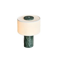 Lampe de table LED moderne en marbre vert, style nordique, 3 couleurs, à intensité variable, avec abat-jour en tissu, pour chambre à coucher, chevet, salon et bureau