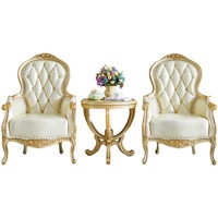 Fauteuil de luxe en bois massif français, sculpté double face, de style classique italien et européen, pour salon, villa, hôtel, mariage