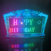 Happy Birthday Großer Leuchteimer mit VIP-Schild, tragbar, faltbar, für Flaschenservice, mit Siebdruck