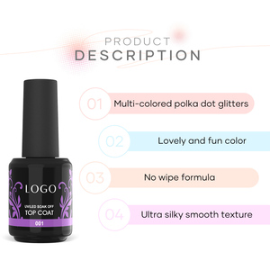 MissGel 15ml Top Coat UV Haute Brillance à Marque Privée, Brillance Longue Durée, Super Cristal, Top Coat Gel Sans Essuyage pour Ongles - Product Image 3
