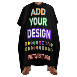 Venta al por mayor de capas de salón de fábrica personalizada añadir su propia imagen/logotipo/texto delantal de peluquero peluquería - Product Image 1