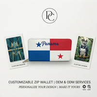 Monedero de Cuero de Diseño Creativo Personalizado con Estilo Panamá, Honduras, Bahamas, California, Regalo de Recuerdo, Monedero de Moda con Diseño de Múltiples Países