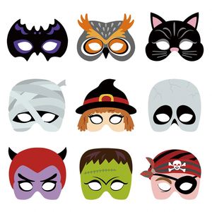 Decoración de Papel para Fiestas Infantiles, Máscara de Dibujos Animados de Halloween con Diseño de Búho y Calabaza, Venta al por Mayor - Product Image 6